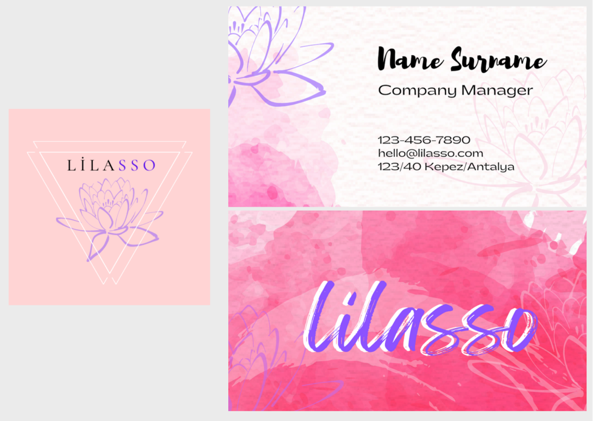 Tasarlayan leylekkdesing-''LİLASSO'' MARKASI İÇİN LOGO-KARTVİZİT