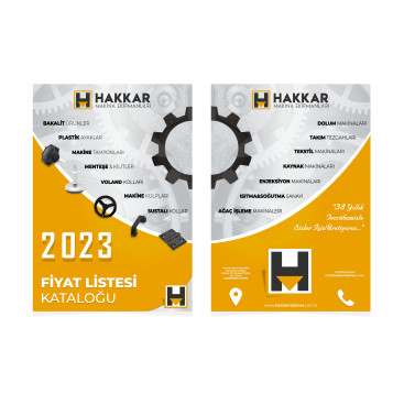 HAKKAR MAKİNA FİYAT LİSTESİ KAPAK SAYFA yarışmasına tasarımcı Underrated tarafından sunulan  tasarım 