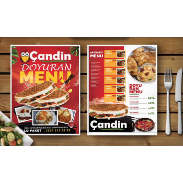 Yemek Menu Brosur yarışmasına tasarımcı volkancck tarafından sunulan  tasarım
