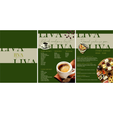 Restoran cafe tarzı menü tasarımı  yarışmasına tasarımcı sleyha tarafından sunulan  tasarım