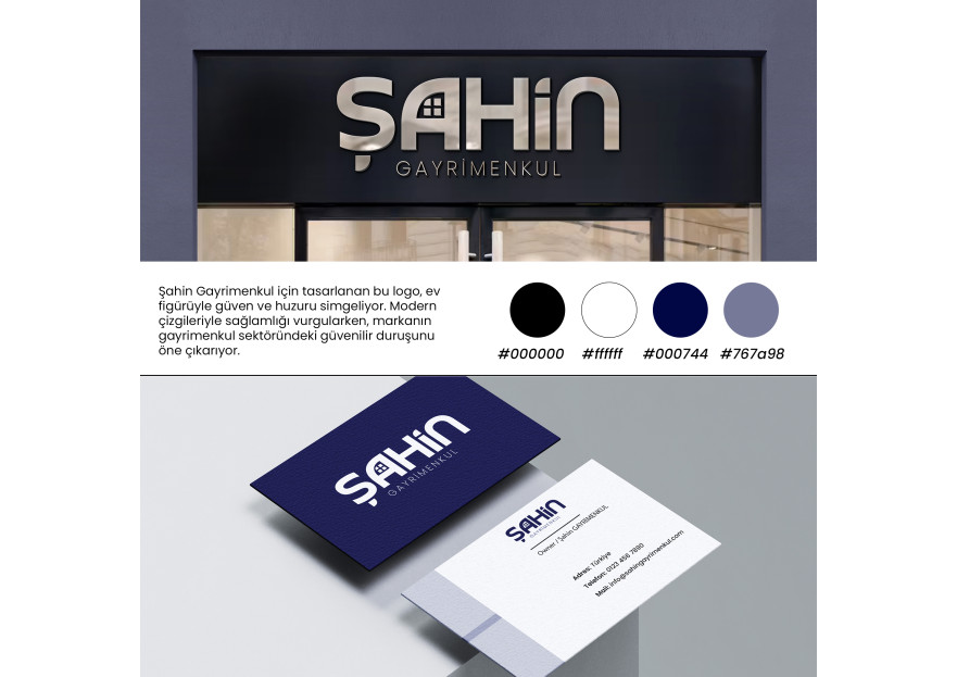 Şahin Gayrimenkul Logo + Kurumsal Kimlik yarışmasına tasarımcı pinkselldesign tarafından sunulan  tasarım 