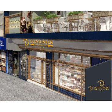 Yeni açılacak unlu mamüller-pastane-cafe yarışmasına tasarımcı Etrah™ tarafından sunulan  tasarım 