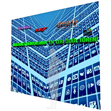 Ödül töreni stand tasarımı yarışmasına tasarımcı YSS tarafından sunulan  tasarım 