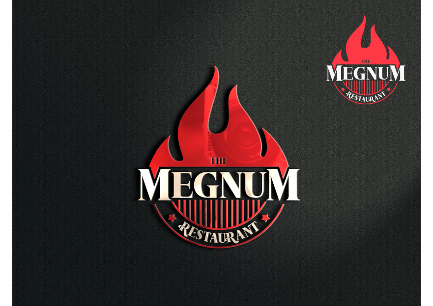 The Megnum Restoranı İçin Logo Tasarım. yarışmasına tasarımcı gokhandesignr tarafından sunulan  tasarım 