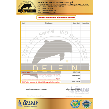 Delfin Vinç Kurumsal Kimlik Tasarımı  yarışmasına tasarımcı charcoal tarafından sunulan  tasarım 