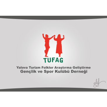 Yalova TUFAG Halk Oyunları Derneği Logos yarışmasına tasarımcı ElifYAZICI tarafından sunulan  tasarım 