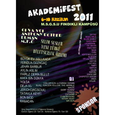 Akademifest 2011 Afiş Tasarımı yarışmasına tasarımcı Şen tarafından sunulan  tasarım 