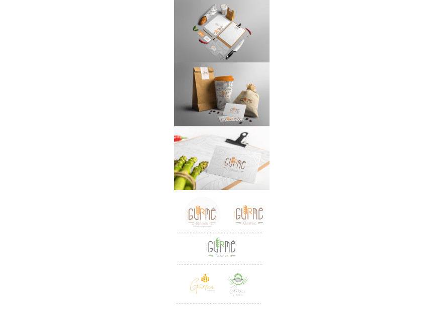 Glutensiz gıda üreten restoran cafe Logo yarışmasına tasarımcı Kadir Diler tarafından sunulan  tasarım 