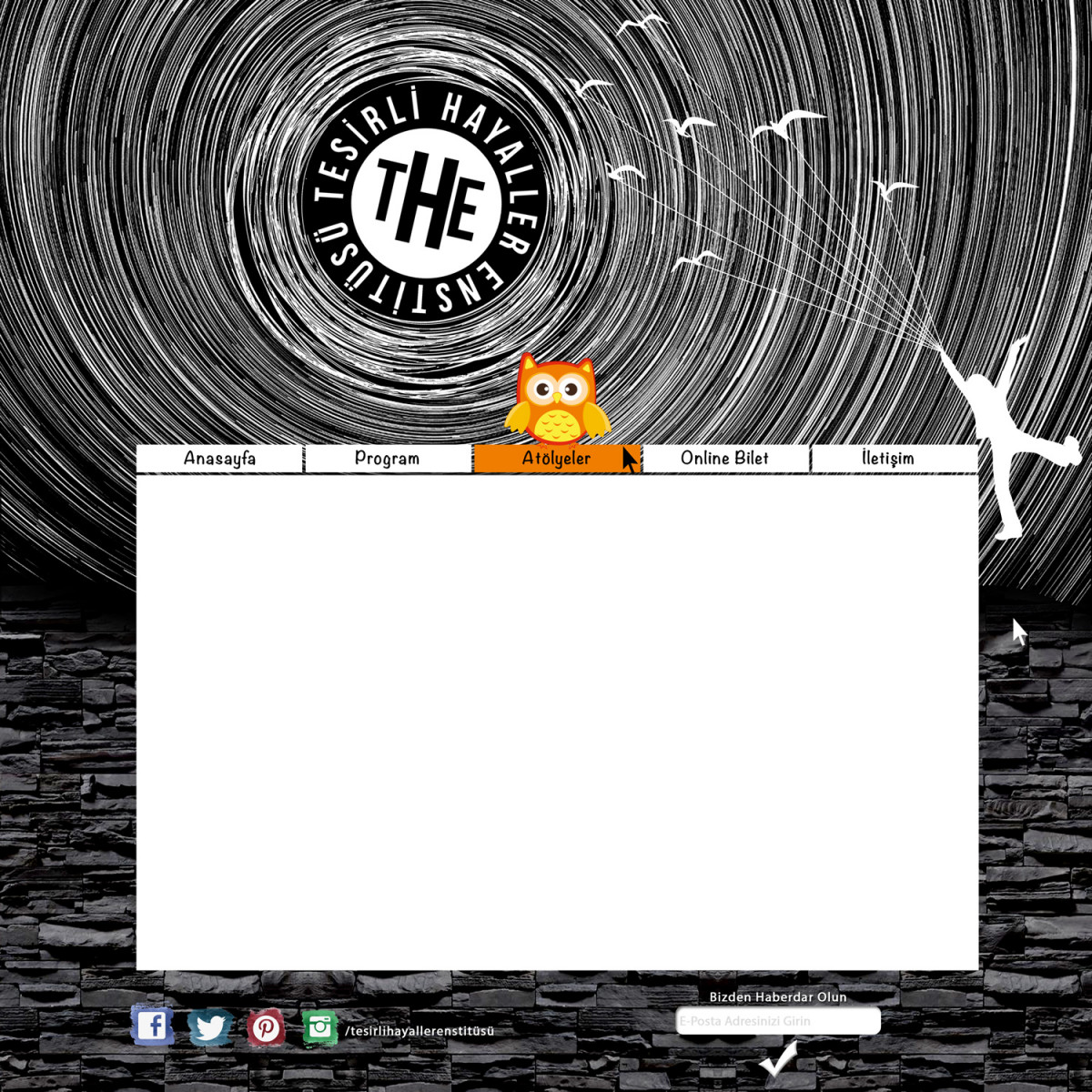 Tesirli Hayaller Enstitüsü Web Sitesi  yarışmasına tasarımcı DD Sanat™ tarafından sunulan  tasarım 
