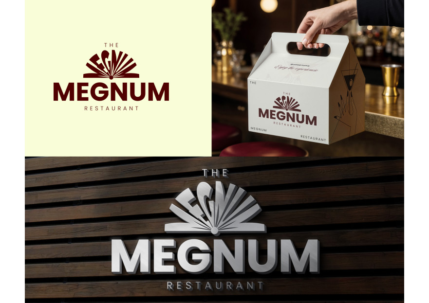 The Megnum Restoranı İçin Logo Tasarım. yarışmasına tasarımcı pinkselldesign tarafından sunulan  tasarım 