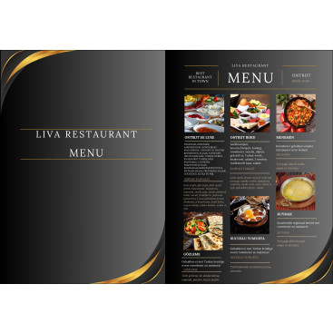 Restoran cafe tarzı menü tasarımı  yarışmasına tasarımcı hacerkksal2 tarafından sunulan  tasarım