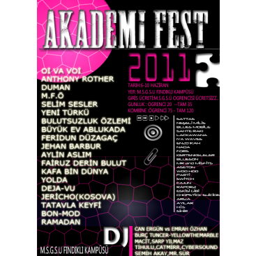 Akademifest 2011 Afiş Tasarımı yarışmasına tasarımcı ardagundogdu tarafından sunulan  tasarım 