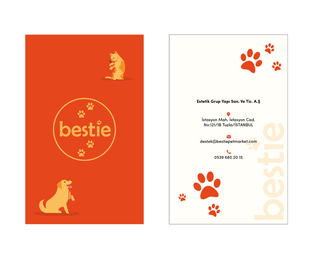Tasarlayan grafiker10-Bestie Markamız için kurumsal kartvizit 