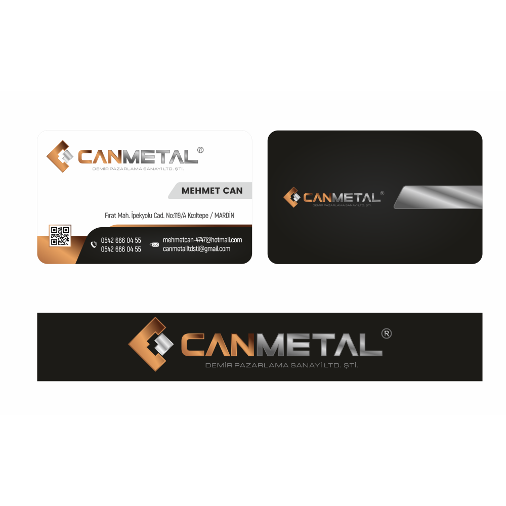 CANMETAL demir pazarlama logo ve kartviz