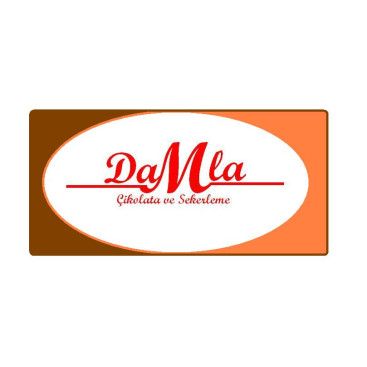 DAMLA Çikolata ve Şekerleme logo tasarım yarışmasına tasarımcı TeZCaN tarafından sunulan  tasarım 