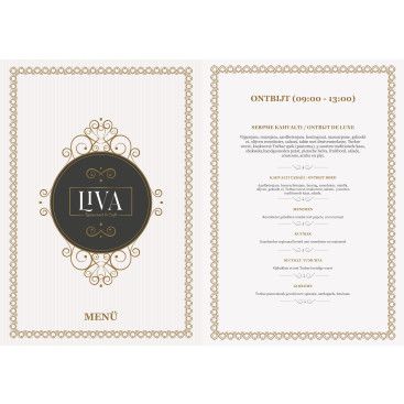 Restoran cafe tarzı menü tasarımı  yarışmasına tasarımcı yasemin esen tarafından sunulan  tasarım 