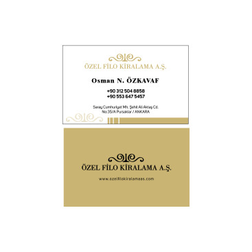 Özel Filo'nun kartvizit tasarımı yarışmasına tasarımcı betbiyik tarafından sunulan  tasarım 