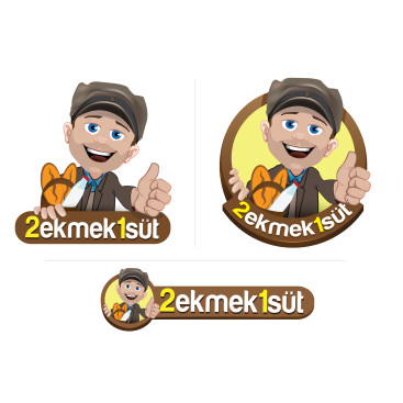2ekmek1sut.net web sitesi logo tasarımı yarışmasına tasarımcı peraworks tarafından sunulan  tasarım 
