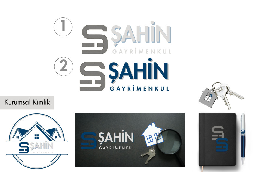 Şahin Gayrimenkul Logo + Kurumsal Kimlik yarışmasına tasarımcı duygusyll tarafından sunulan  tasarım 