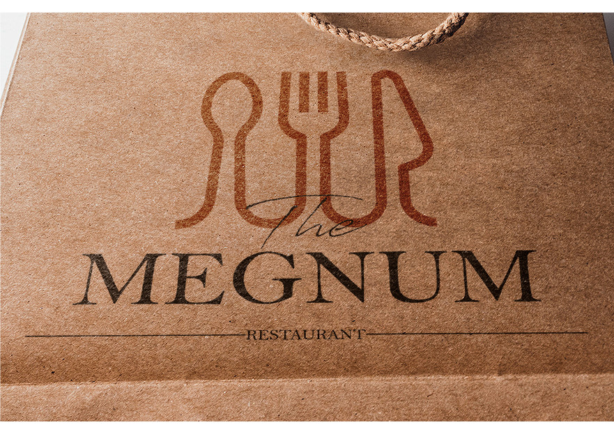 The Megnum Restoranı İçin Logo Tasarım. yarışmasına tasarımcı hilalcabas tarafından sunulan  tasarım 