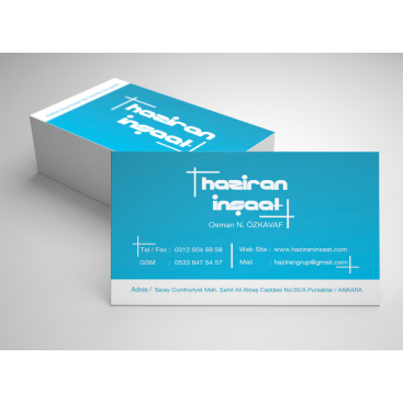 Haziran İnşaat'ın kartvizitini tasarla yarışmasına tasarımcı ferdisenel tarafından sunulan  tasarım 