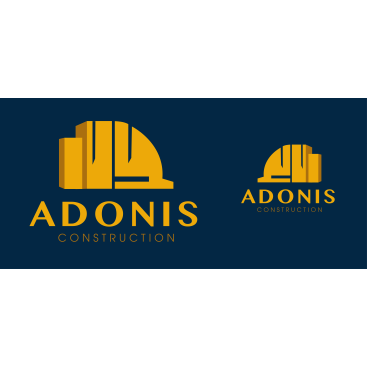 Adonis Construction Logo Tasarımı yarışmasına tasarımcı visual_as_usual tarafından sunulan  tasarım 