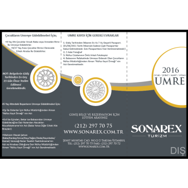 Tur Programları Broşürü yarışmasına tasarımcı fuzuli tarafından sunulan  tasarım