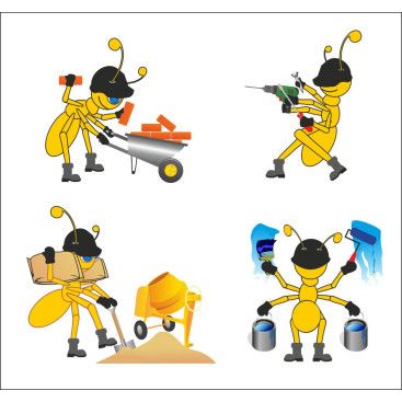 yapı market için maskot yarışmasına tasarımcı petrocelli tarafından sunulan  tasarım 