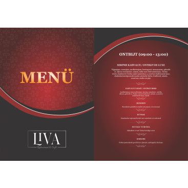 Restoran cafe tarzı menü tasarımı  yarışmasına tasarımcı yasemin esen tarafından sunulan  tasarım 