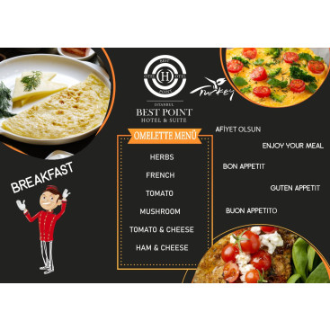 OMLETTE MENÜ yarışmasına tasarımcı myben design tarafından sunulan  tasarım