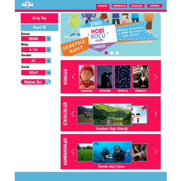 Eğlenceli bir hobi sitesi tasarımı  yarışmasına tasarımcı nyma.design tarafından sunulan  tasarım 