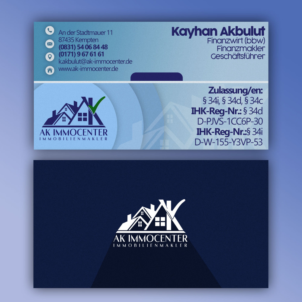 EMLAK BÜROSU İÇİN KARTVİZİT TASARIMI