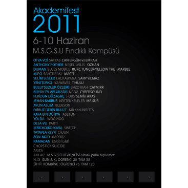 Akademifest 2011 Afiş Tasarımı yarışmasına tasarımcı rayray tarafından sunulan  tasarım 