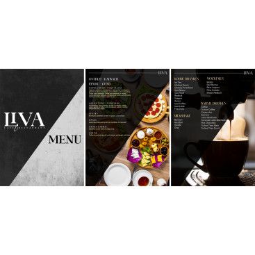 Restoran cafe tarzı menü tasarımı  yarışmasına tasarımcı sleyha tarafından sunulan  tasarım 
