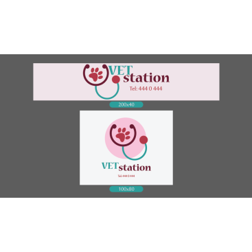 VET STATION VETERİNER KLİNİĞİ   LOGO  yarışmasına tasarımcı ALPEREN™ tarafından sunulan  tasarım 