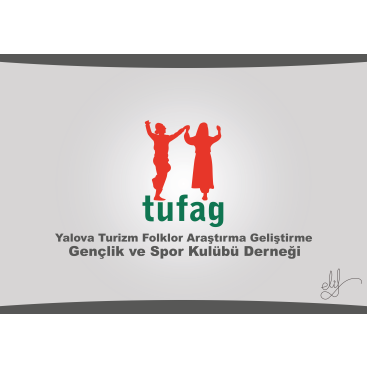 Yalova TUFAG Halk Oyunları Derneği Logos yarışmasına tasarımcı ElifYAZICI tarafından sunulan  tasarım 