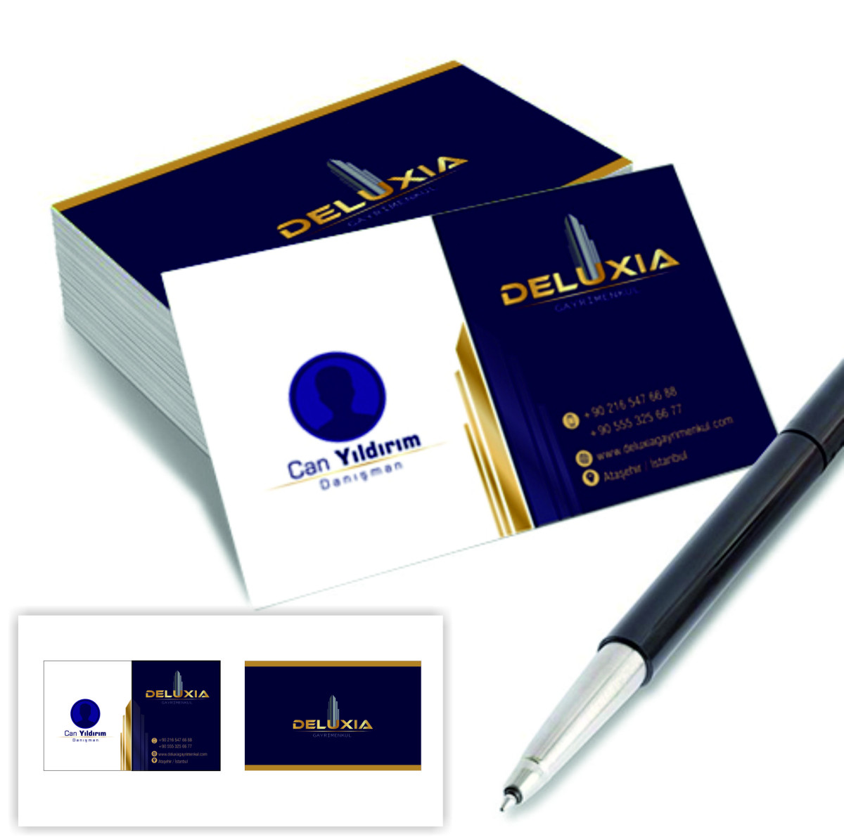 Tasarlayan Tesen-DELUXIA GAYRİMENKUL KARTVİZİT TASARIMI