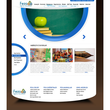 Özel Okul Web Sitesi yarışmasına tasarımcı uaslanpay tarafından sunulan  tasarım 