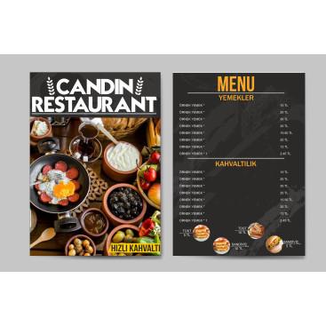 Yemek Menu Brosur yarışmasına tasarımcı ApRaNaX tarafından sunulan  tasarım