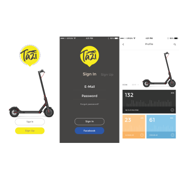 SCOOTER PAYLAŞIM SİSTEMİNE TASARIM yarışmasına tasarımcı Thomas Bewick tarafından sunulan  tasarım 