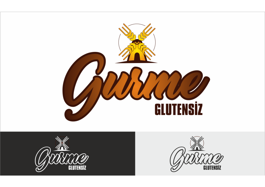 Glutensiz gıda üreten restoran cafe Logo yarışmasına tasarımcı ErcanH tarafından sunulan  tasarım 