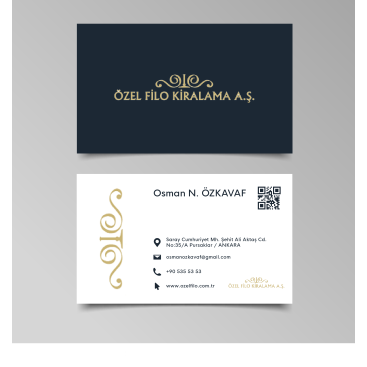 Özel Filo'nun kartvizit tasarımı yarışmasına tasarımcı Thomas Bewick tarafından sunulan  tasarım 