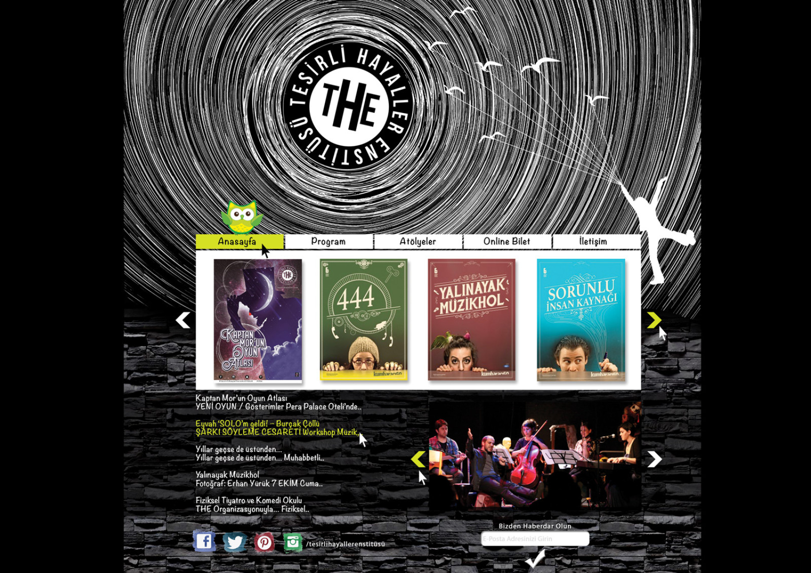 Tesirli Hayaller Enstitüsü Web Sitesi  yarışmasına tasarımcı DD Sanat™ tarafından sunulan  tasarım 