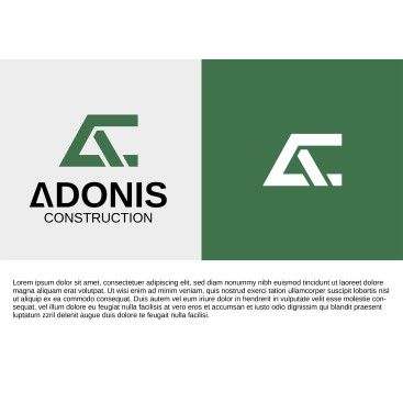 Adonis Construction Logo Tasarımı yarışmasına tasarımcı dadazib tarafından sunulan  tasarım 