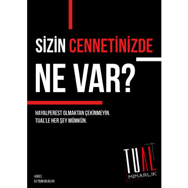 TUAL MİMARLIK - AFİŞ TASARIMI  yarışmasına tasarımcı uluturkan tarafından sunulan  tasarım 