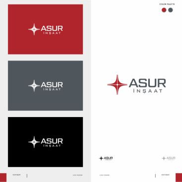 ASUR İNŞAAT İÇİN LOGO TASARIM yarışmasına tasarımcı omerardicli tarafından sunulan  tasarım 