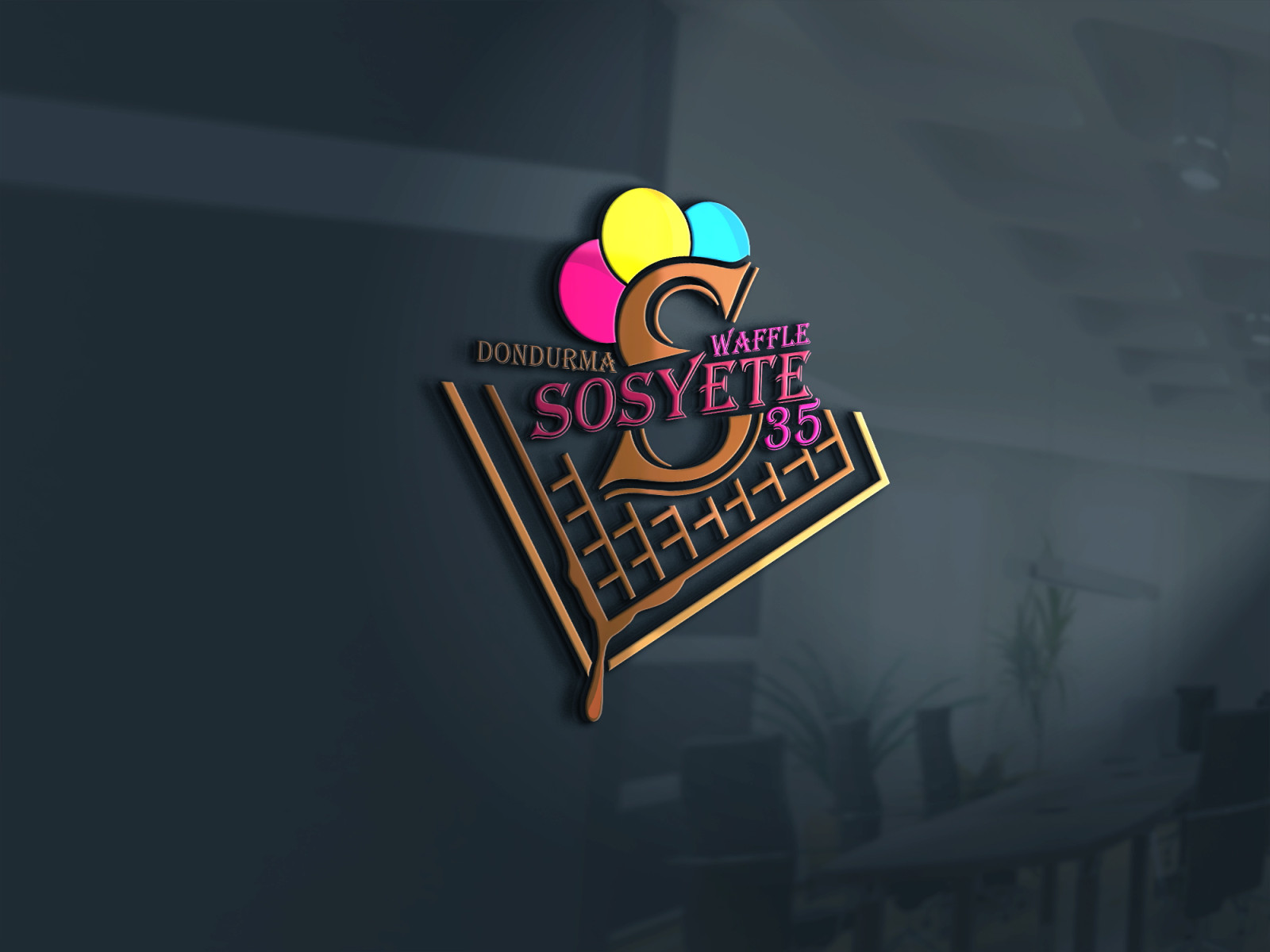 Tasarlayan grfkismail-waffle&dondurma cafe için logo 