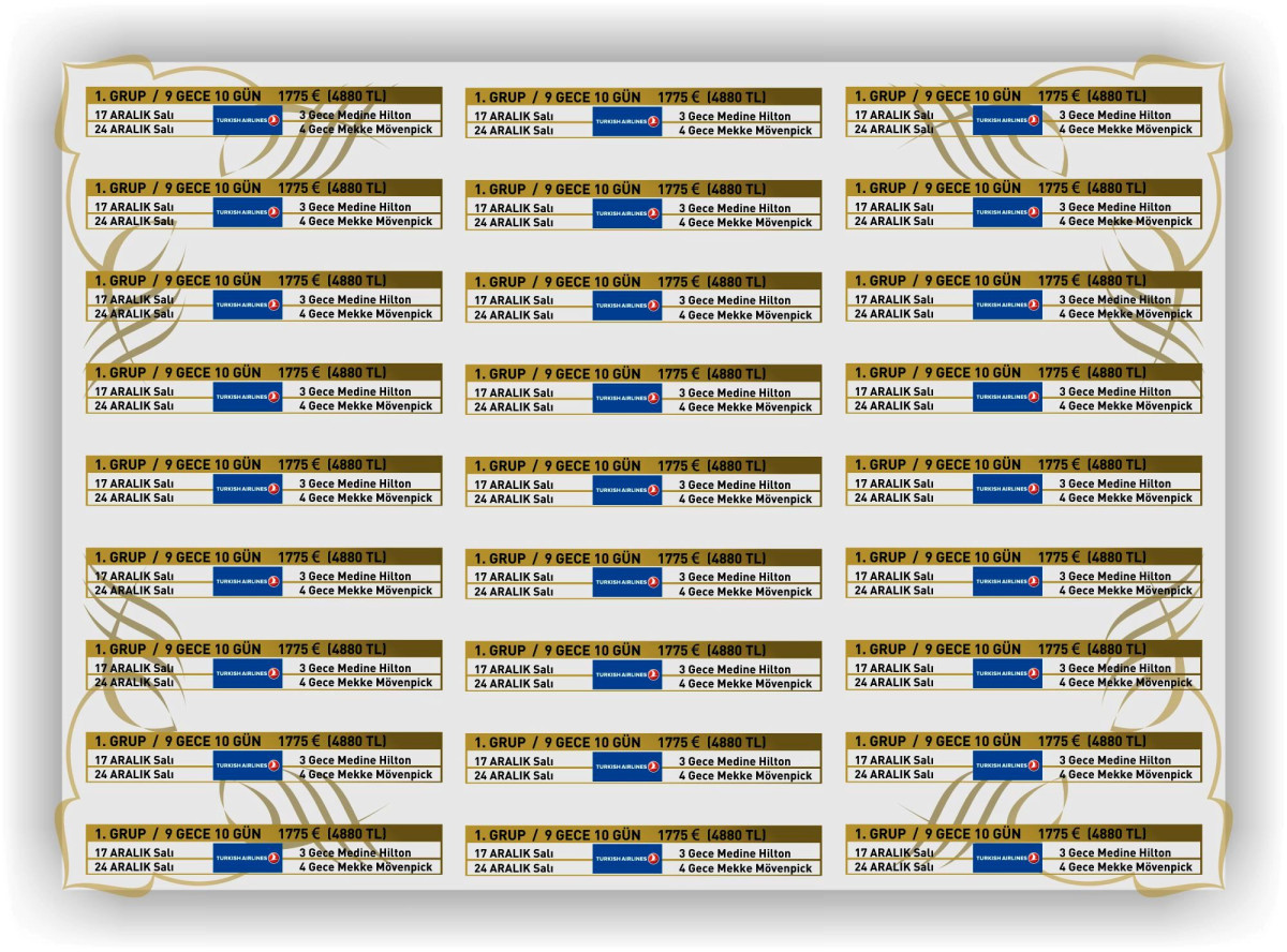 Tasarlayan barpek-Tur Programları Broşürü