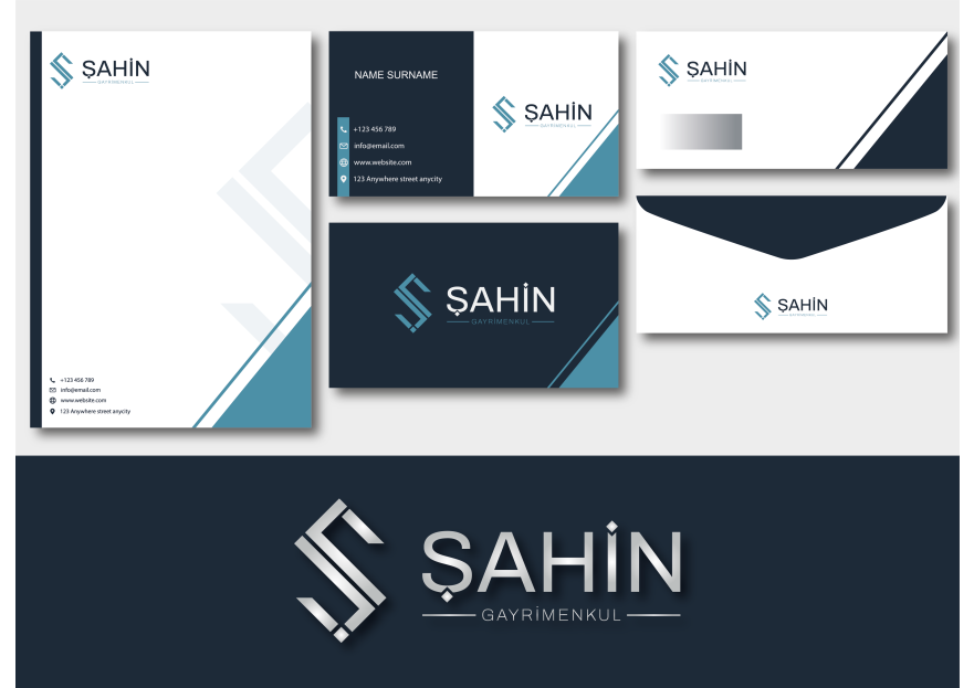 Şahin Gayrimenkul Logo + Kurumsal Kimlik yarışmasına tasarımcı bulutt tarafından sunulan  tasarım 
