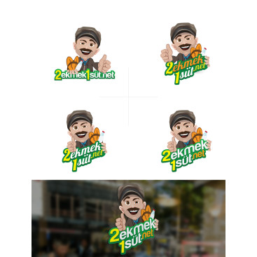 2ekmek1sut.net web sitesi logo tasarımı yarışmasına tasarımcı peraworks tarafından sunulan  tasarım 